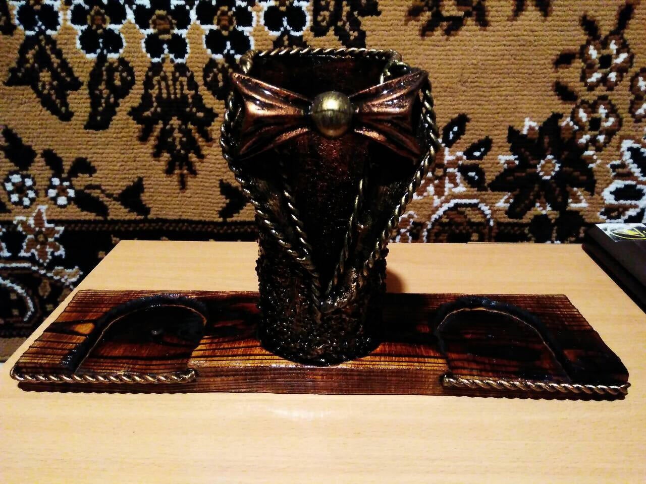 Hand forged bottle holder, iron anniversary gift for him, iron anniversary gift for her, anniversary gift, wine rack,iron gifts,bottle stand