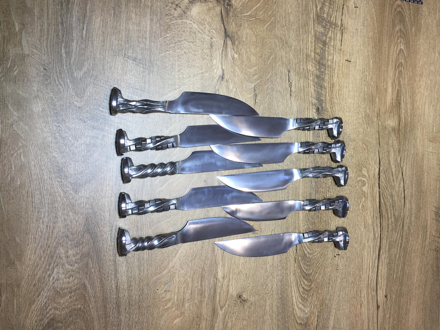 A set of 4 railroad spike knives, spike knife, iron anniversary gift, 6 year anniversary gift, wedding anniversary gift, iron gift for him