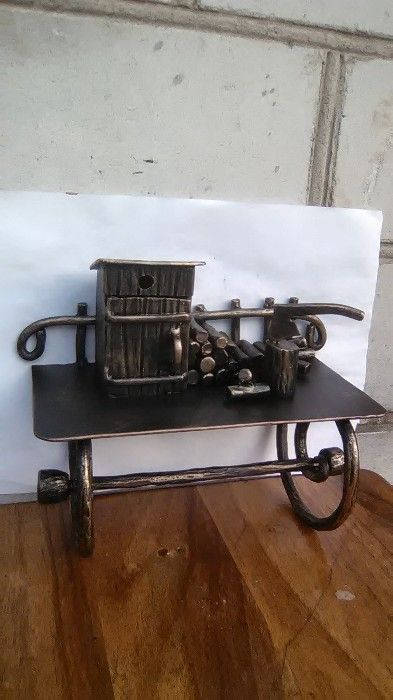 TP holder, toilet paper rack, toilet paper holder, toilet roll holder, TP rack, rustic tp holder, roll holder, metal sculpture, bath fixture
