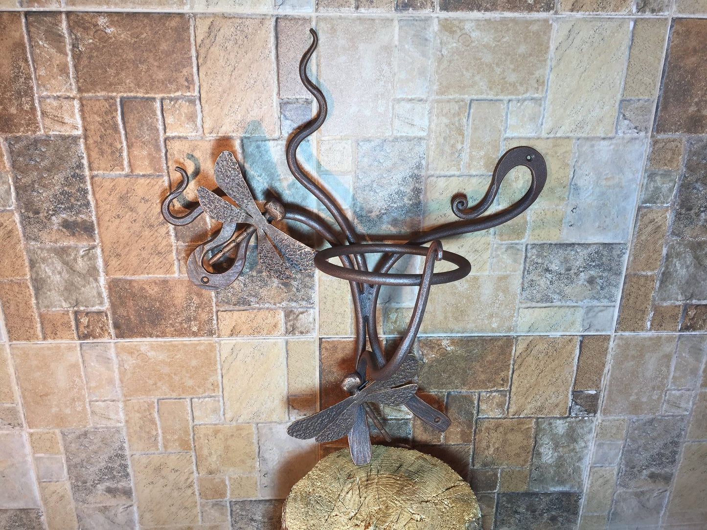 Wall planter, iron plant stand, flower pot holder, stand pot holder, indoor planters, flower sculpture, yard sculpture, yard art, metal art