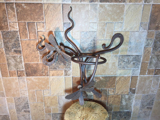 Wall planter, iron plant stand, flower pot holder, stand pot holder, indoor planters, flower sculpture, yard sculpture, yard art, metal art