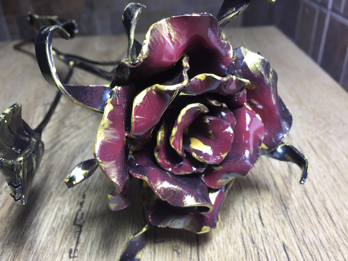 Iron rose, iron gift for her, iron anniversary gift, iron gifts, Mother's day gift, iron flower, hand forged flower, hand forged rose