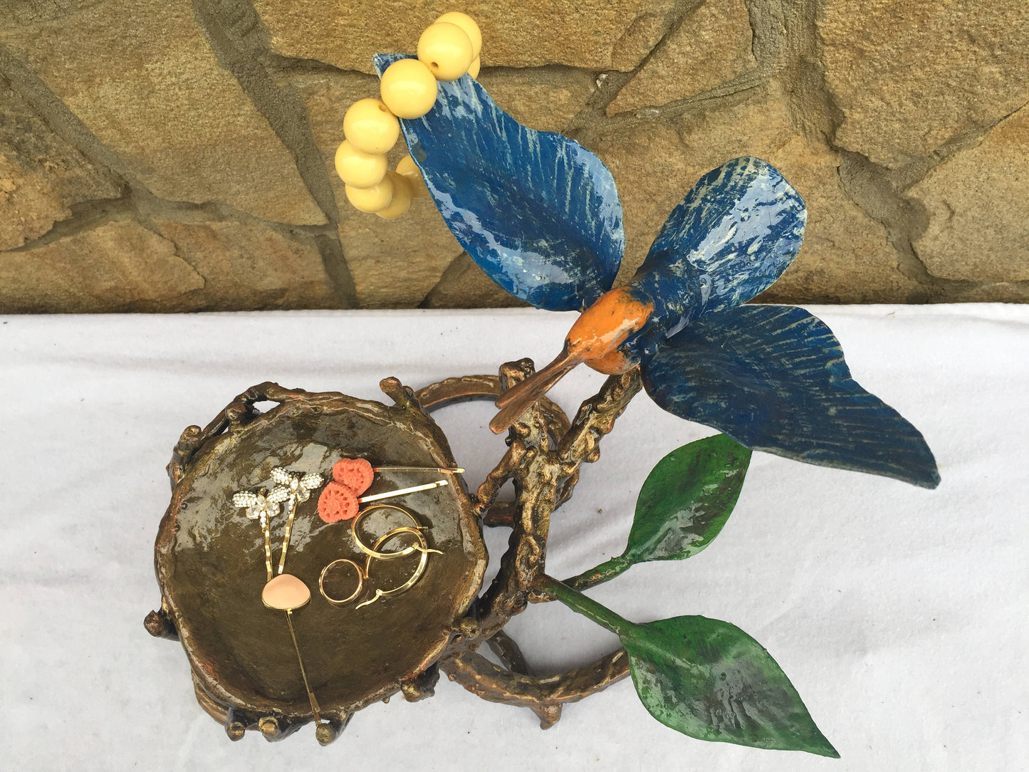 Hand forged ring dish, ring dish, iron gift for her, iron bird, iron anniversary gift for her, iron gifts, jewelry storage, 6th anniversary