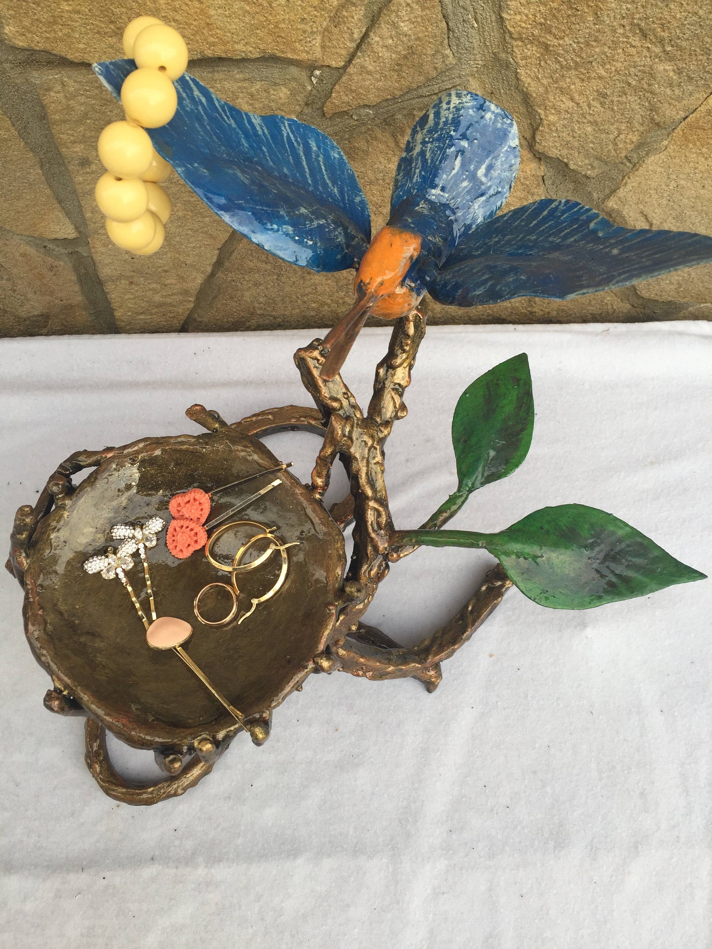 Hand forged ring dish, ring dish, iron gift for her, iron bird, iron anniversary gift for her, iron gifts, jewelry storage, 6th anniversary