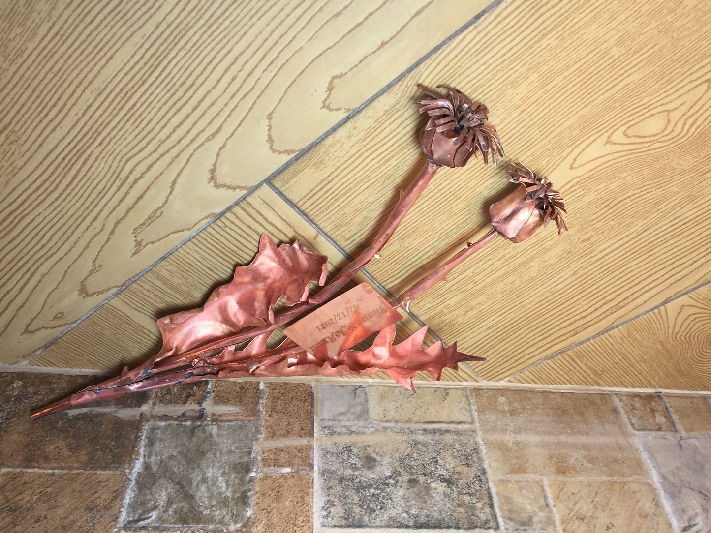 Copper thistle, engraved copper gift, copper gifts, 7 year anniversary gift for her, 7th anniversary, copper wedding, copper anniversary