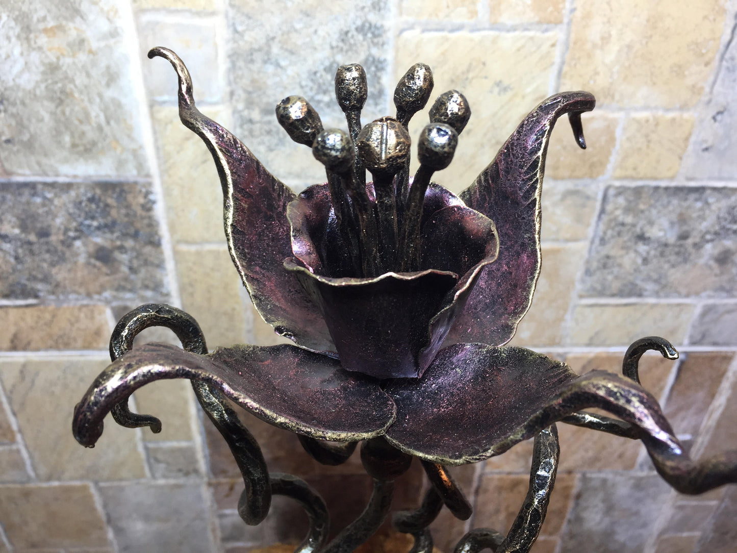 Fuchsia, hand forged fuchsia, fuchsia flower, flower art, floral decor, botanic art, vintage decor, floral home decor, floral design, nature