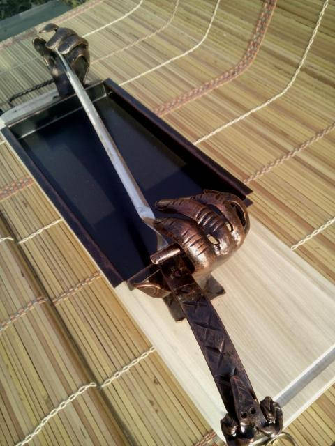 Skewer holder, skewers for grilling, serving utensils, serving skewer tray, hand forged skewers, iron gifts, kebab skewers, dinner party