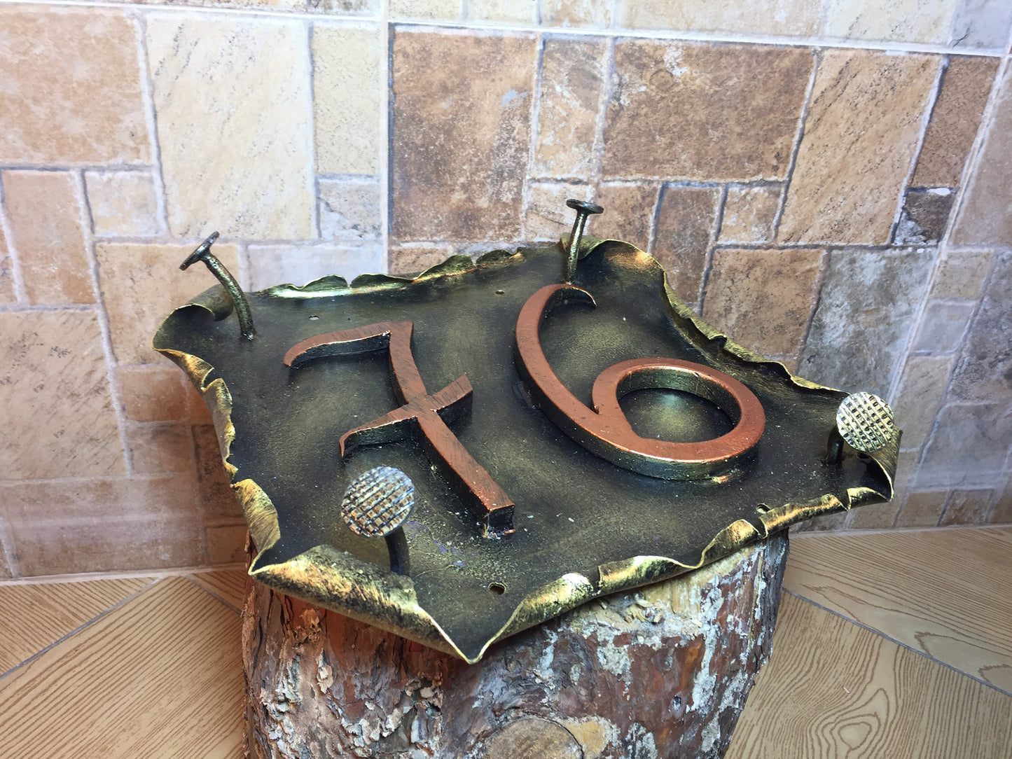 Hand forged address number sigh, rustic plaque, hand forged number, metal house number, house plate, address number sign, address sign