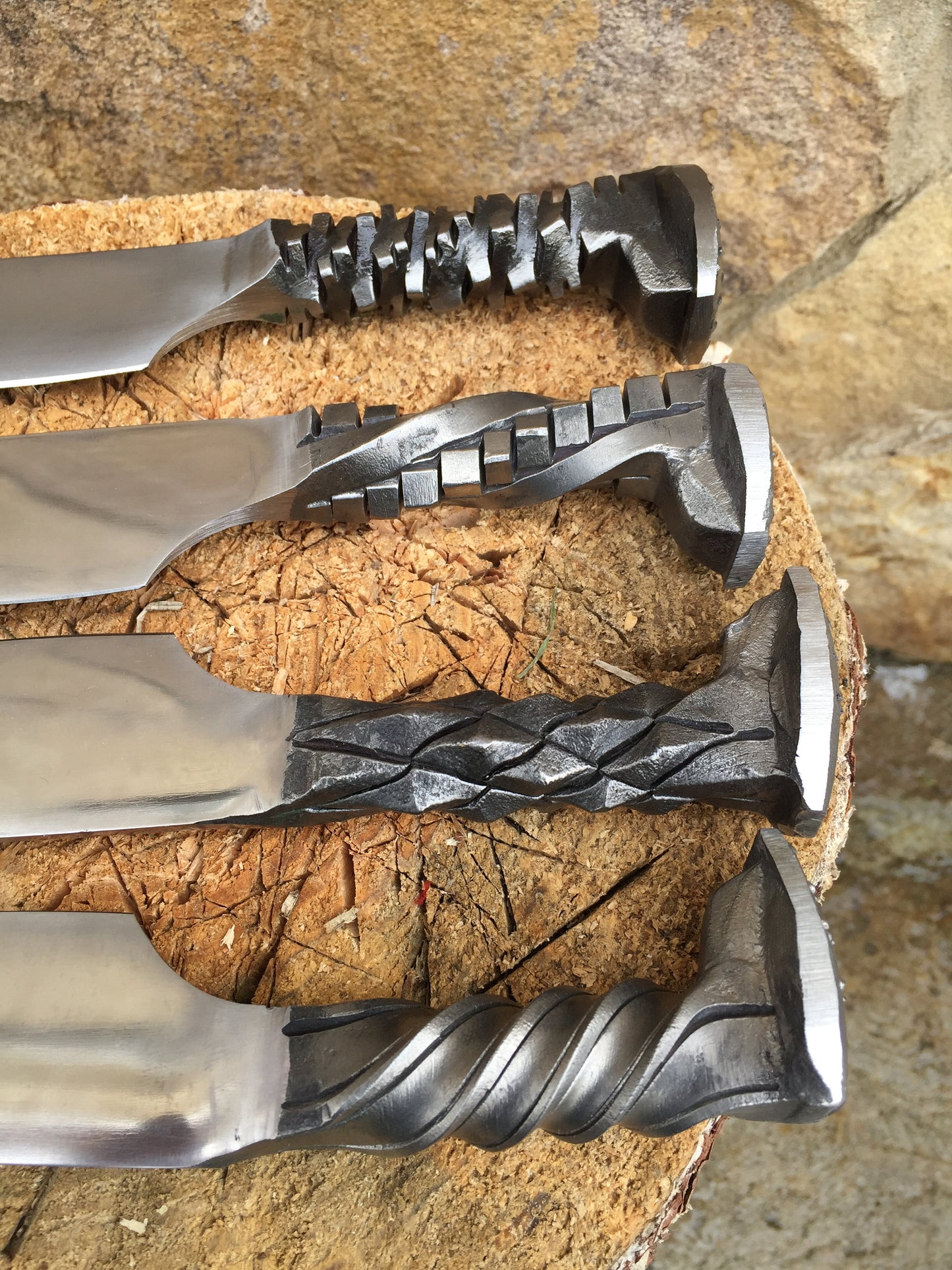 A set of 4 railroad spike knives, spike knife, iron anniversary gift, 6 year anniversary gift, wedding anniversary gift, iron gift for him