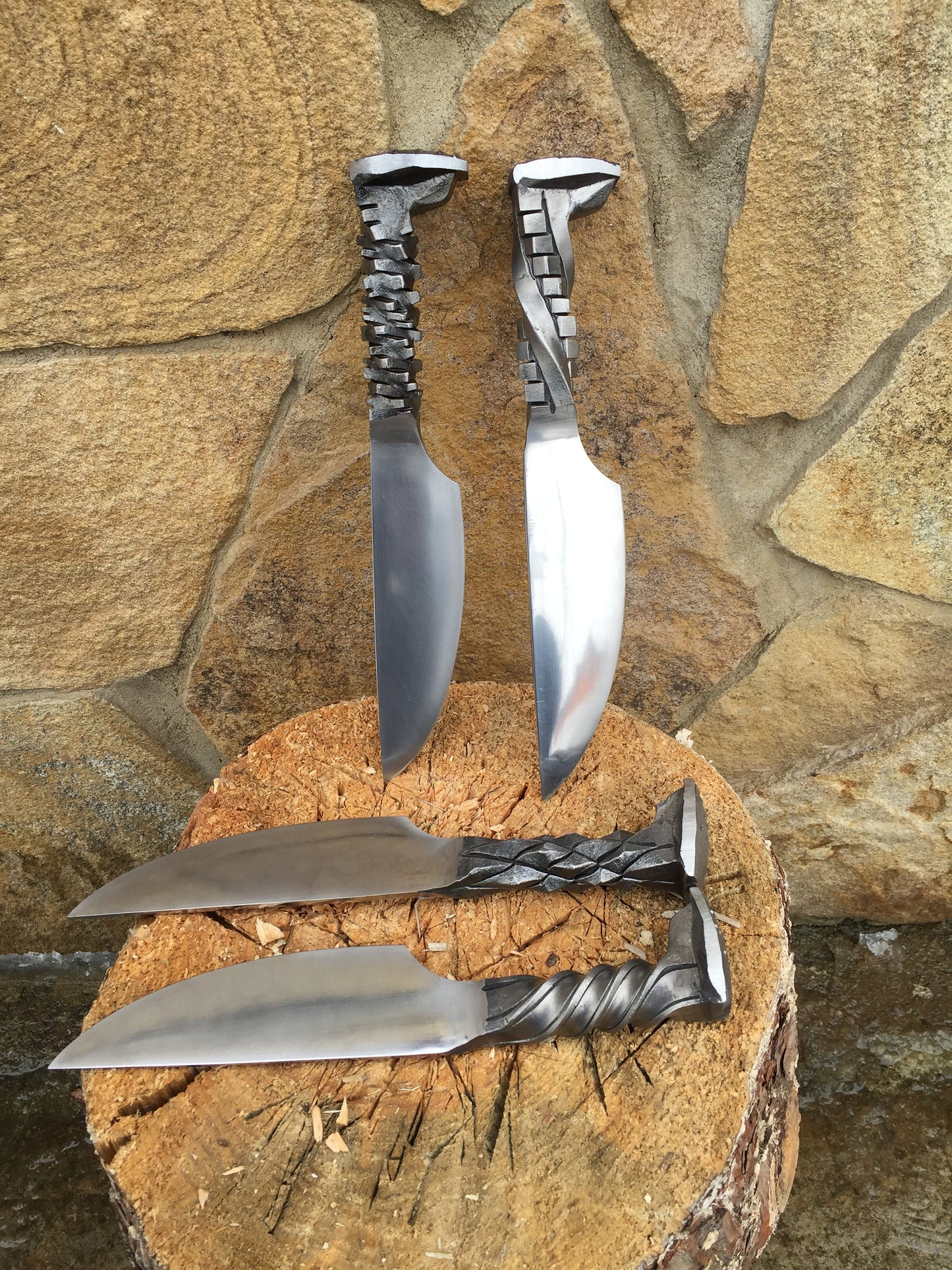 A set of 4 railroad spike knives, spike knife, iron anniversary gift, 6 year anniversary gift, wedding anniversary gift, iron gift for him