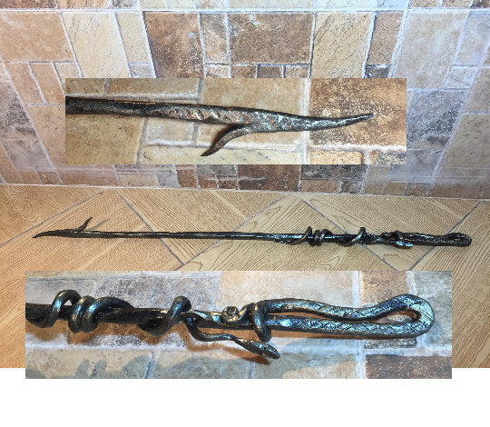 Fire poker, mens gift, manly gift, fireplace, fireside, hand forged fire poker, fire accessories, anniversary gift, birthday metal gift