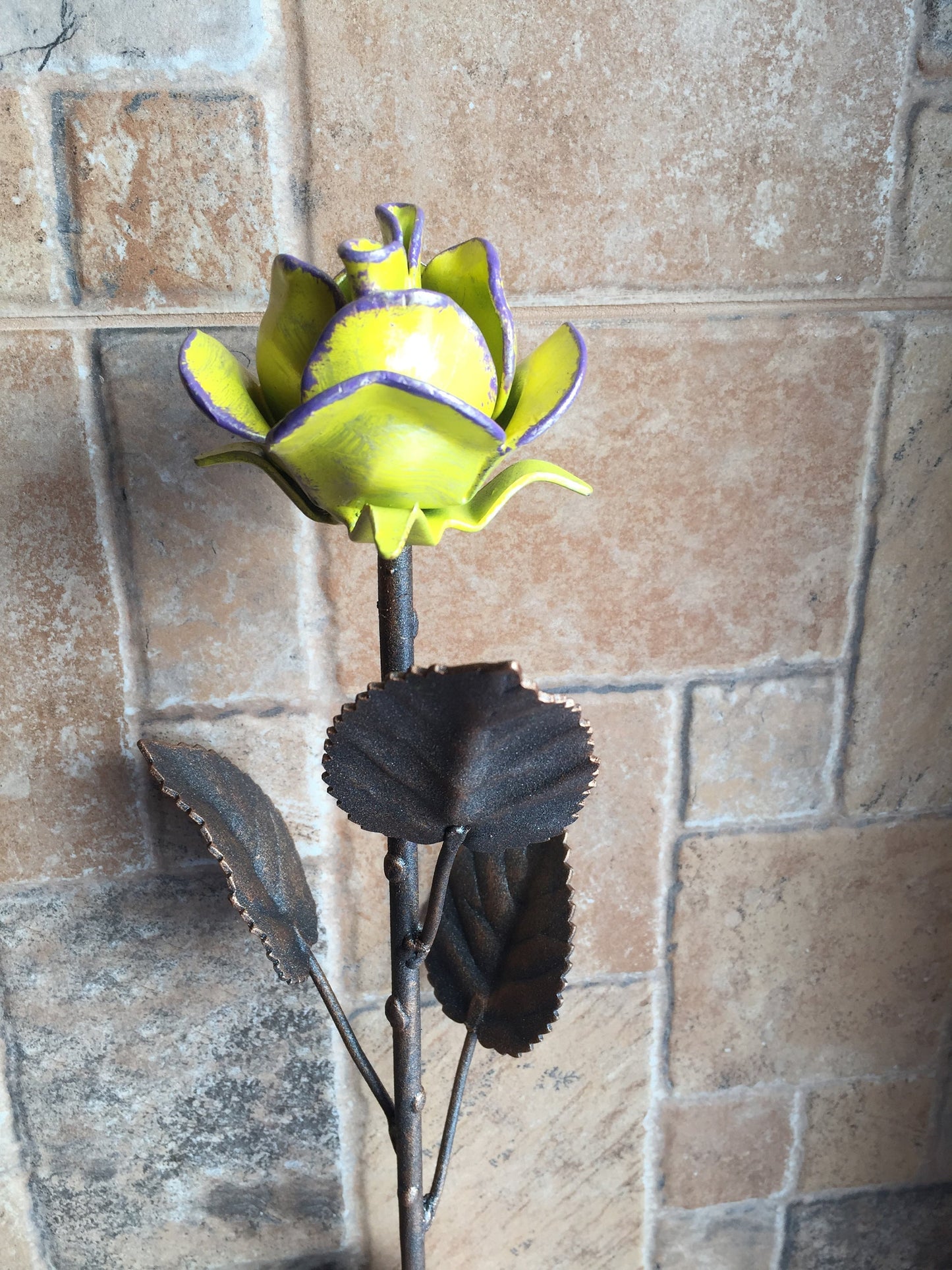 Iron rose in a vase, 6th anniversary gift, iron gifts for her,iron anniversary,hand forged rose,metal sculpture,metal rose,iron gift for her