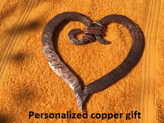 Copper gift for her, copper gift, 7 year gift, 7th anniversary gift, copper anniversary gift, copper heart, copper gifts, copper wedding
