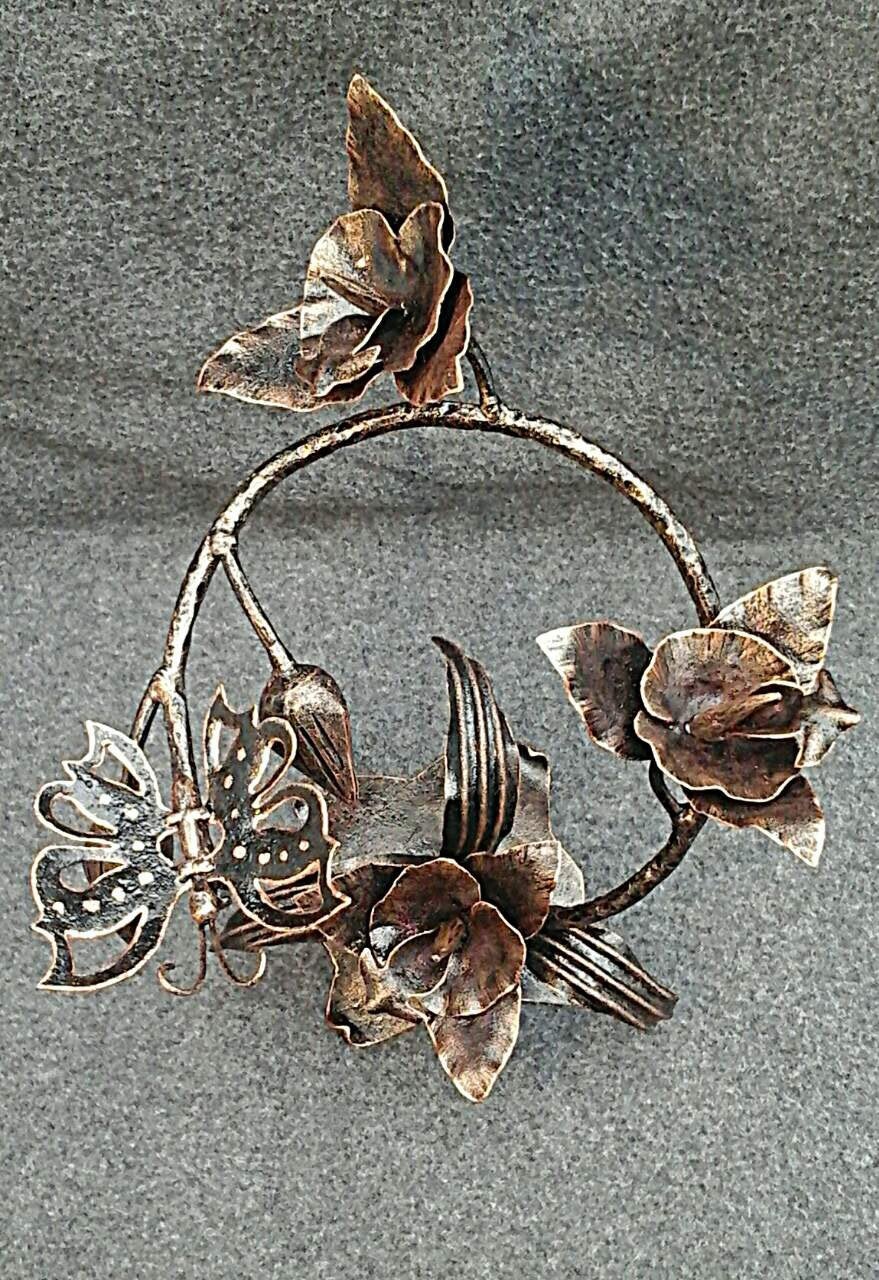 Iron orchid with butterfly, hand forged orchid, orchid gift, floral gift, orchid flower, gift for wife, orchid art, garden decor, yard art