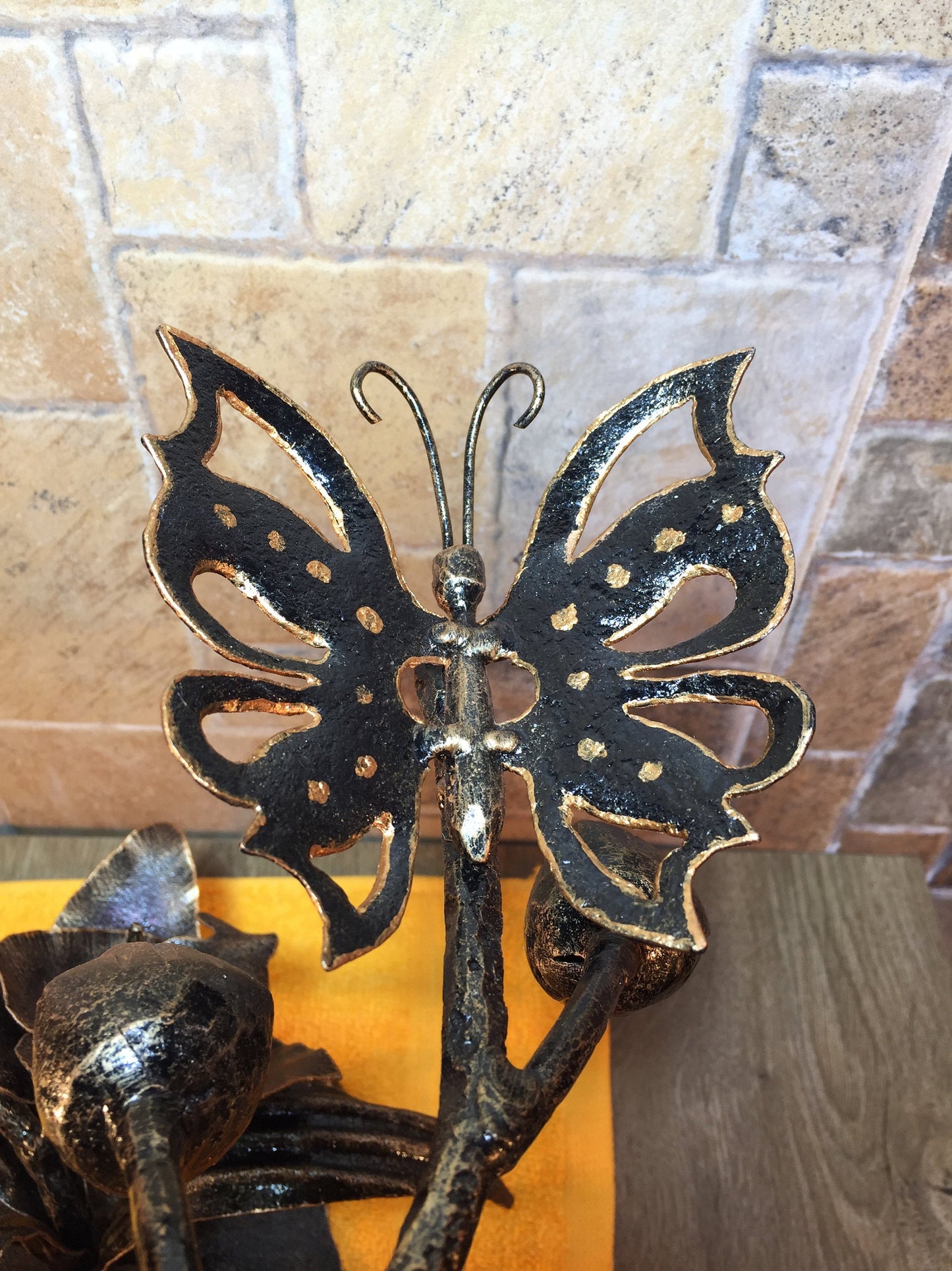 Iron orchid with butterfly, hand forged orchid, orchid gift, floral gift, orchid flower, gift for wife, orchid art, garden decor, yard art