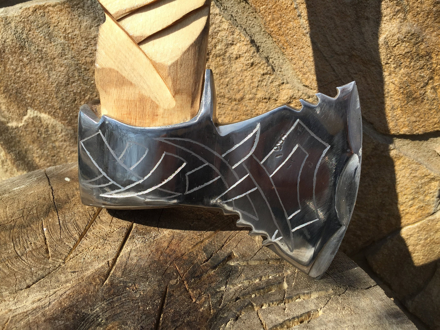 Viking axe, survival axe, tomahawk, the best present, etching steel, wood art, carving, chopping axe, viking hatched, viking, bearded axe