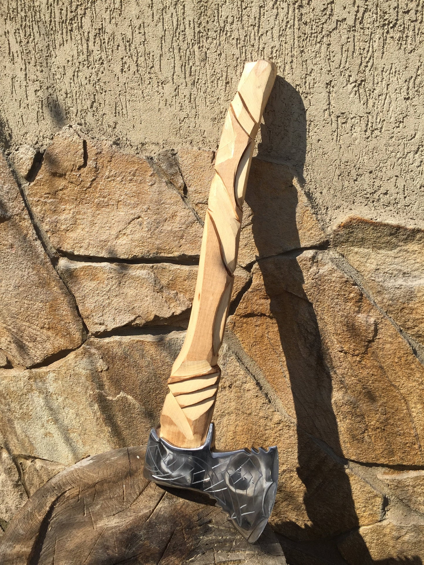 Viking axe, survival axe, tomahawk, the best present, etching steel, wood art, carving, chopping axe, viking hatched, viking, bearded axe