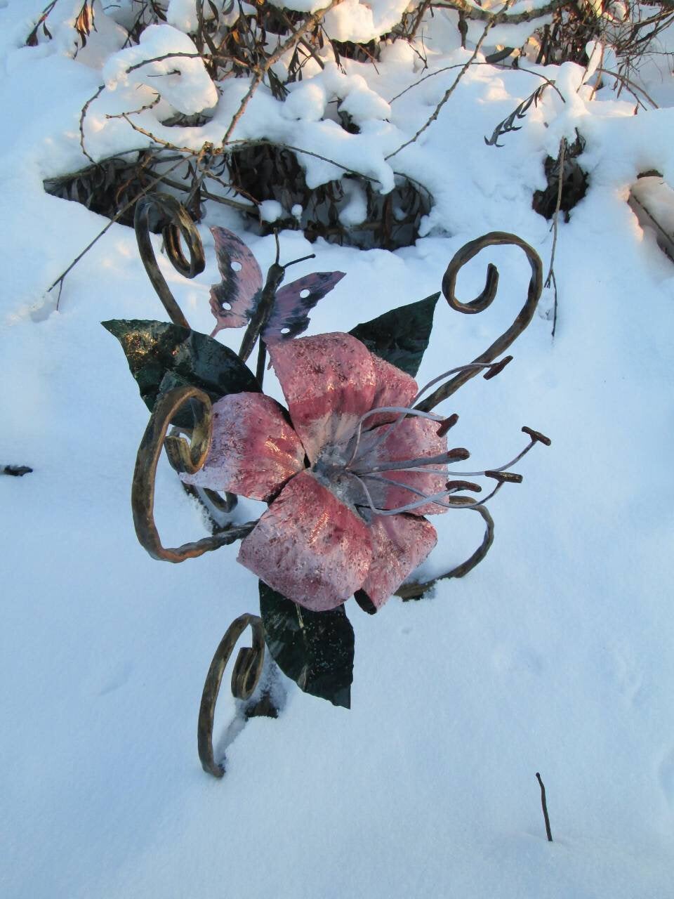 iron lily flower Iron lily, Iron flower, hand forged lily, hand forged flower, flower, lily, rose,iron rose,iron gift for her,iron sculpture,anniversary gift