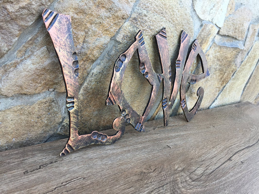 Hand forged letters, iron letters, word cutout, last name sign, wedding sign, custom name sign, custom lettered sign, plaque, laser cut word