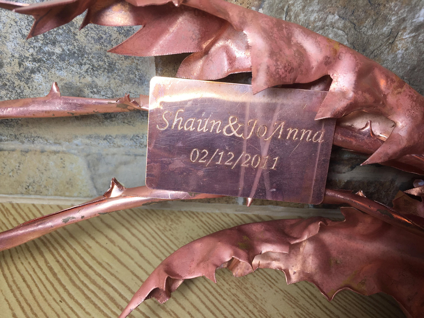 Copper thistle, engraved copper gift, copper gifts, 7 year anniversary gift for her, 7th anniversary, copper wedding, copper anniversary