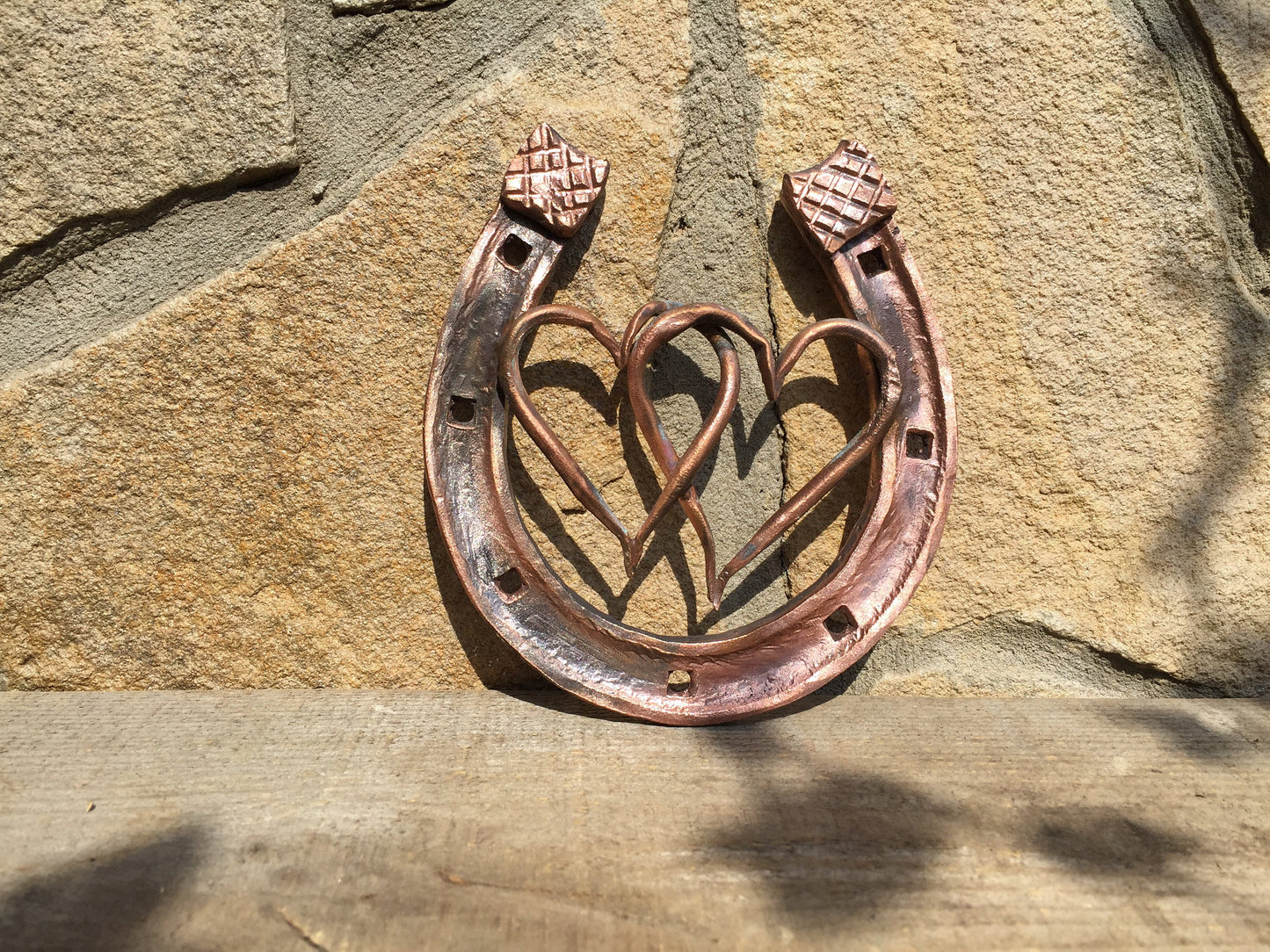 Copper horseshoe, copper gifts, 7 year gifts, 7th anniversary gift, engagement,love talisman,lucky horseshoe,copper anniversary,copper heart