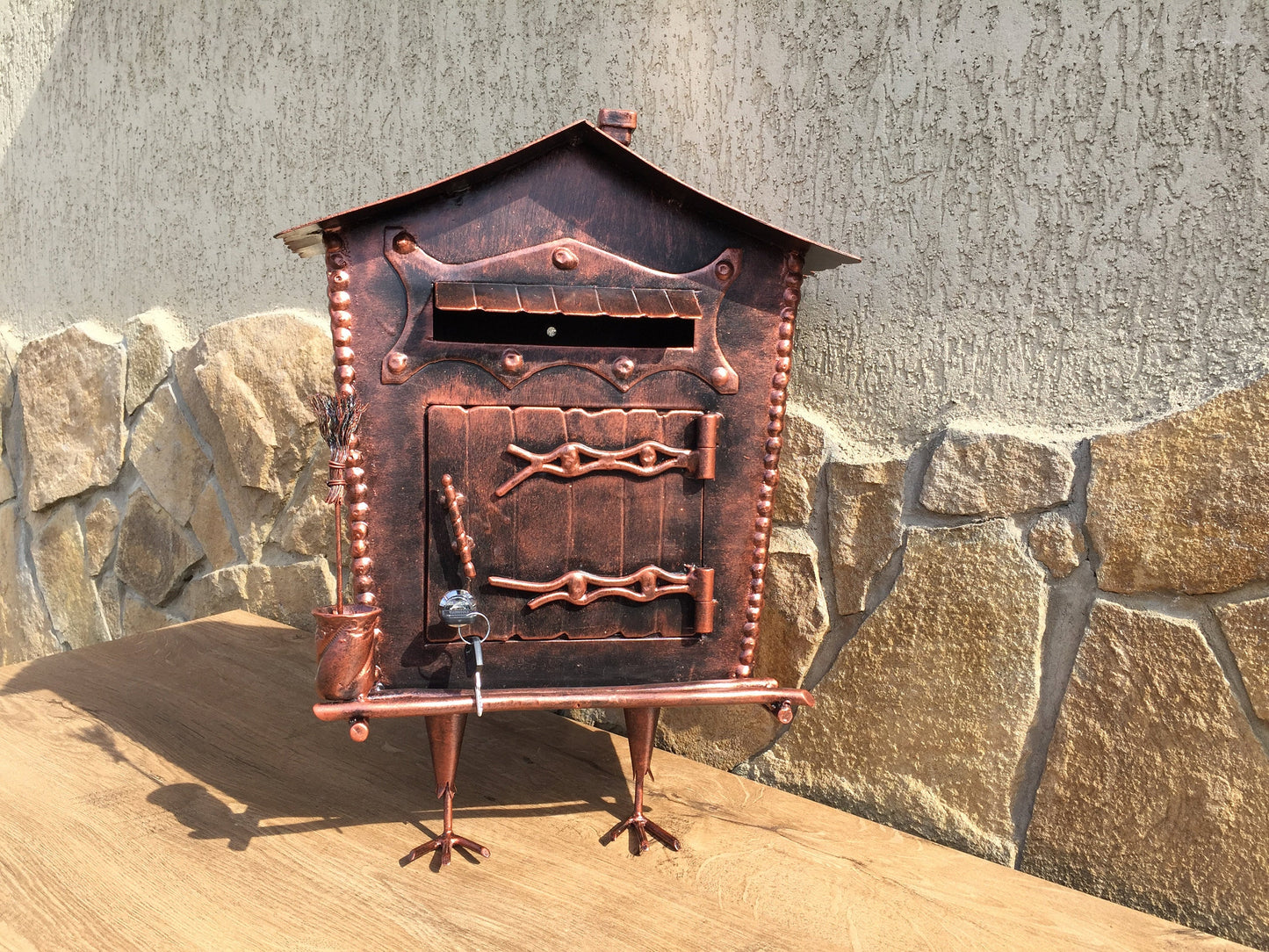 Post box, mail box, wedding letter box, royal mail, wedding card box, forged metal post box, money box, English mail box, lockable post box
