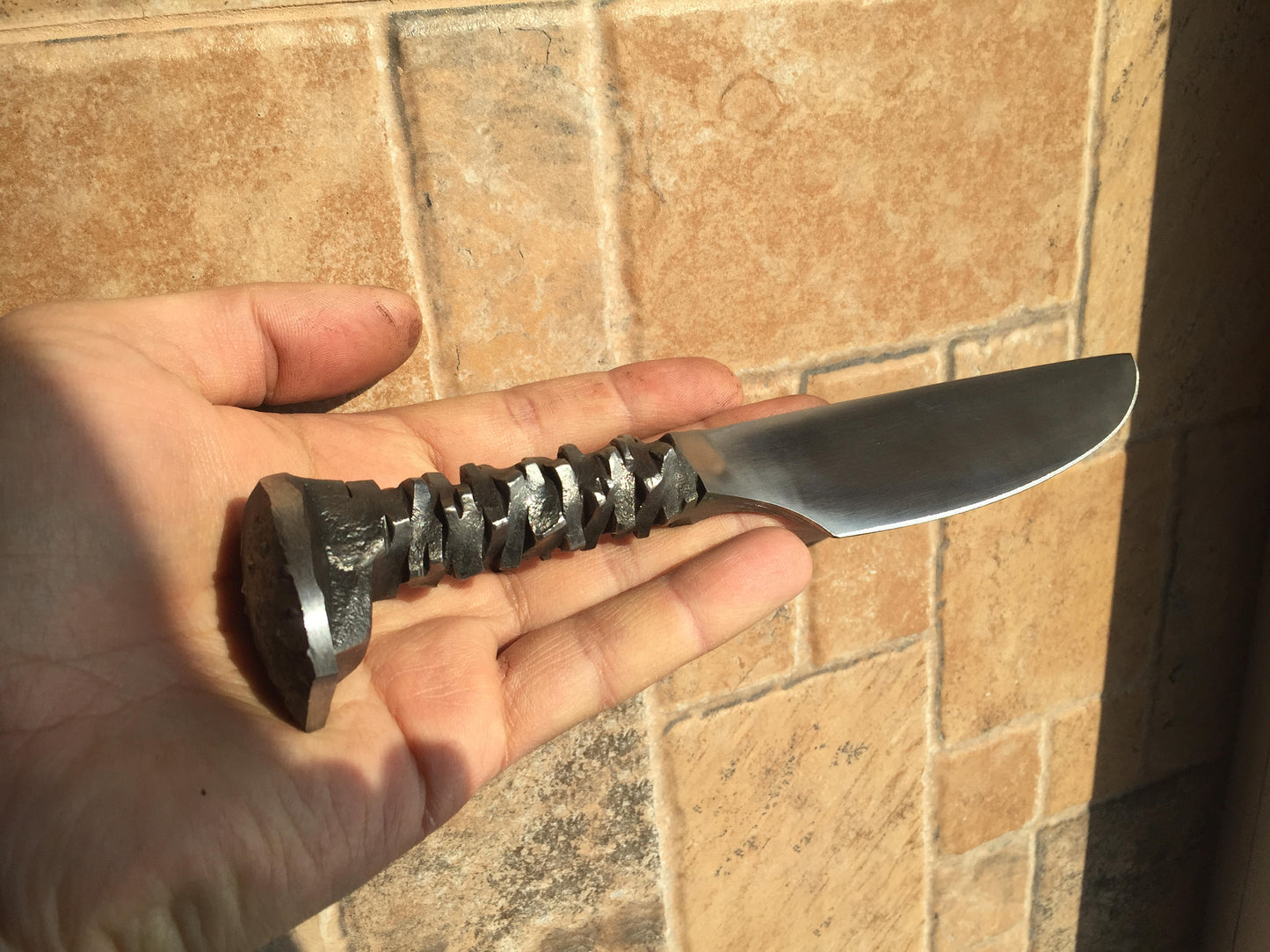 Railroad spike knife, viking knife, iron gifts, manly gifts, mens gifts, wedding anniversary gift, 6th anniversary gift for him, 6 year