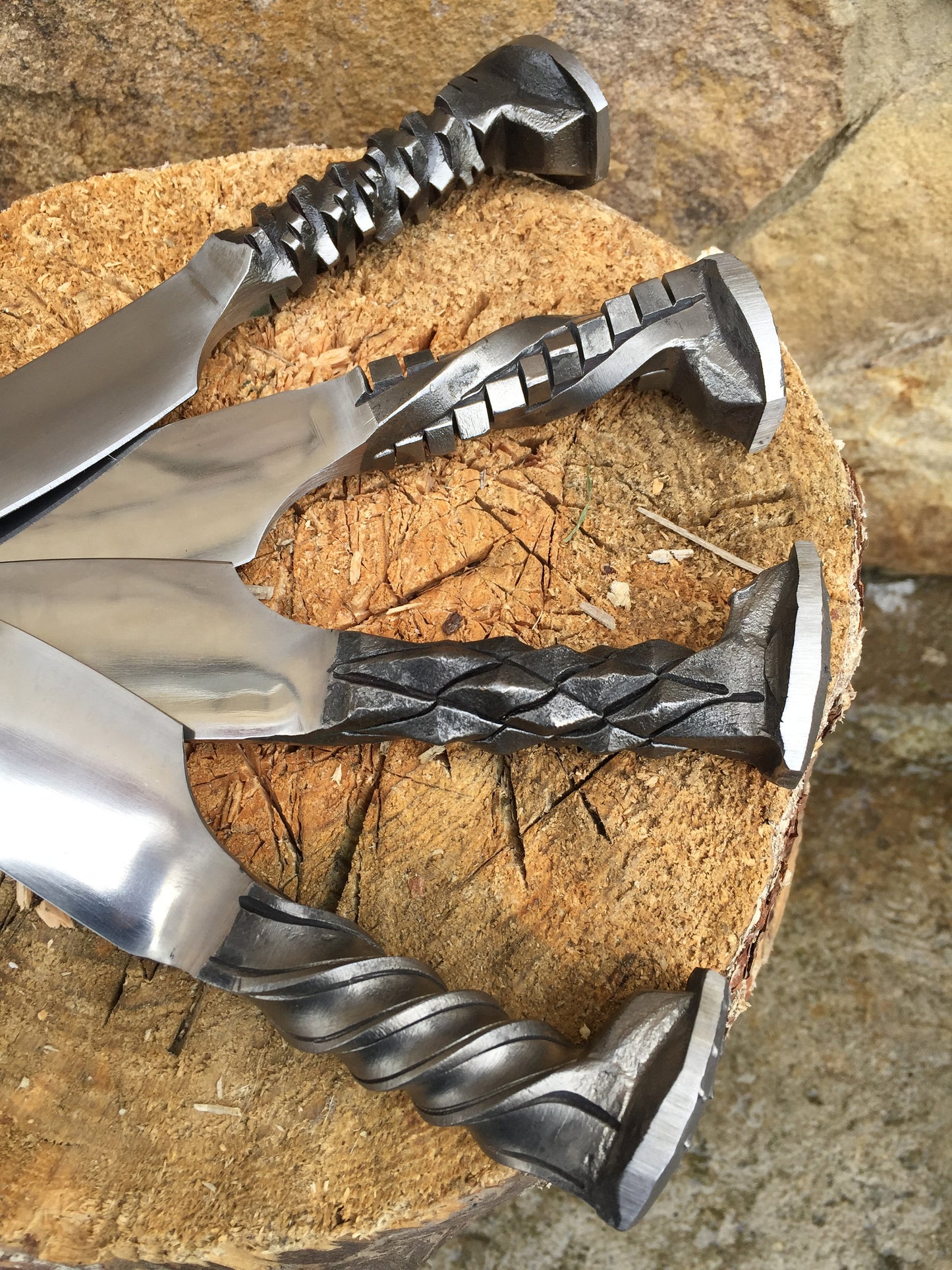 A set of 4 railroad spike knives, spike knife, iron anniversary gift, 6 year anniversary gift, wedding anniversary gift, iron gift for him