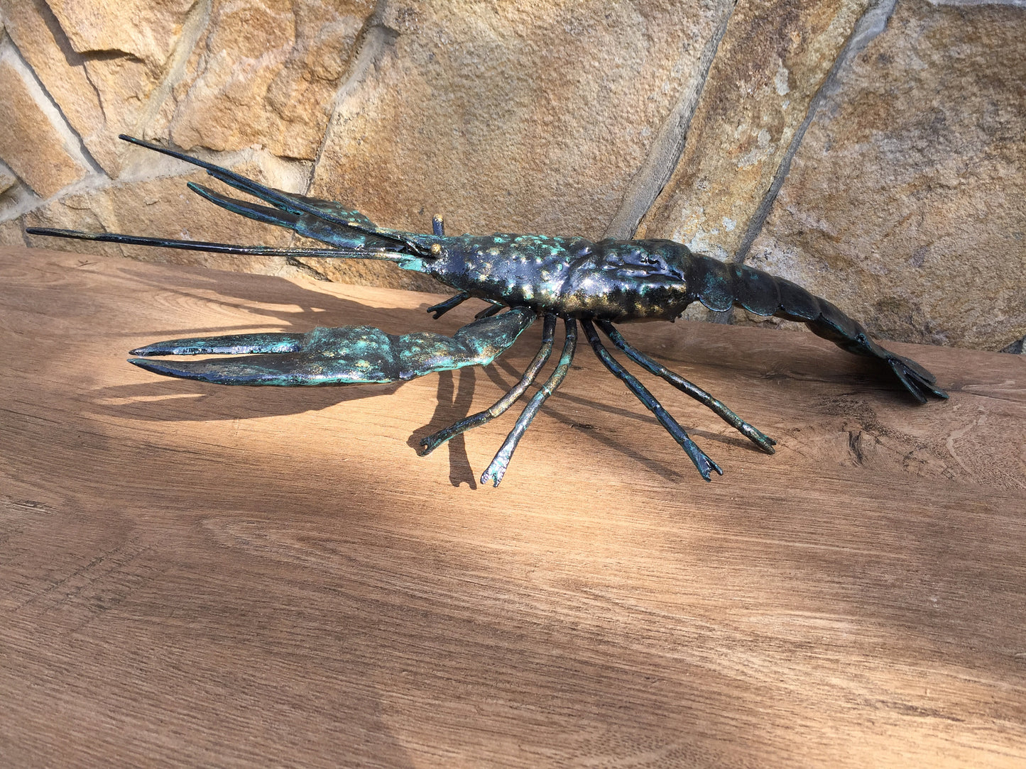 Crawfish, crayfish, crustacean, metal sculpture, metal figurine,metal art object,hand forged statue,metal home decor,metal art,metal artwork