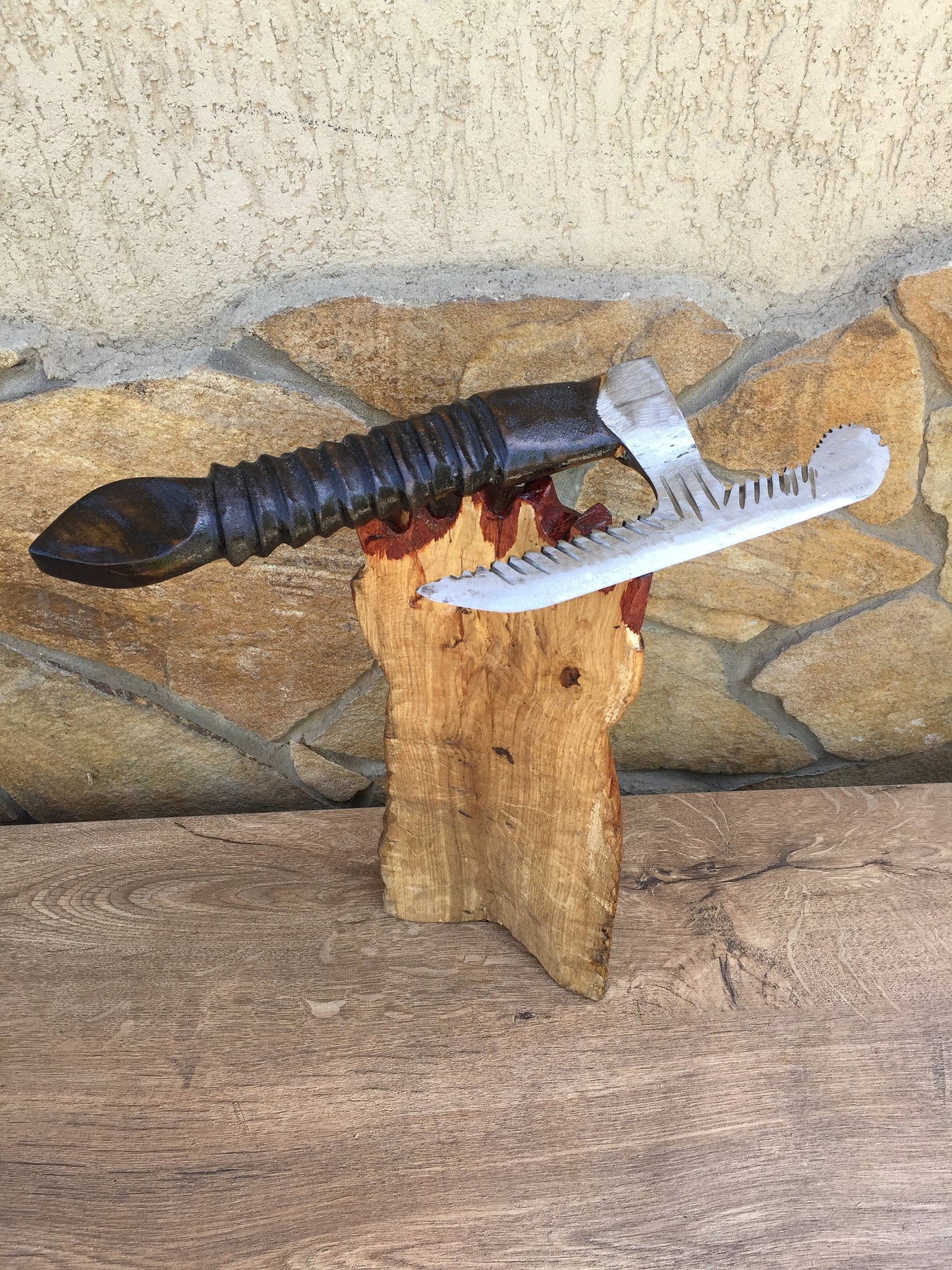 Viking kitchen axe, viking cutlery, medieval cutlery, reenactment, viking dragon, wood carving, viking decor, viking knife, SCA, LARP, fork