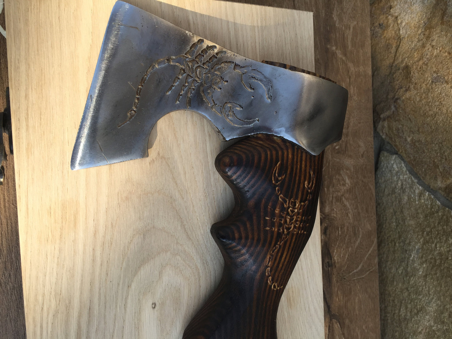 Axe in engraved wooden box, personalized gift, gift for men, viking axe, his birthday gift, tomahawk, axe, hatchet, viking, iron anniversary