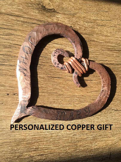 Copper gift, 7 year gift, 7th anniversary gift, copper anniversary gift, copper heart, copper gifts, copper gift for her, copper wedding