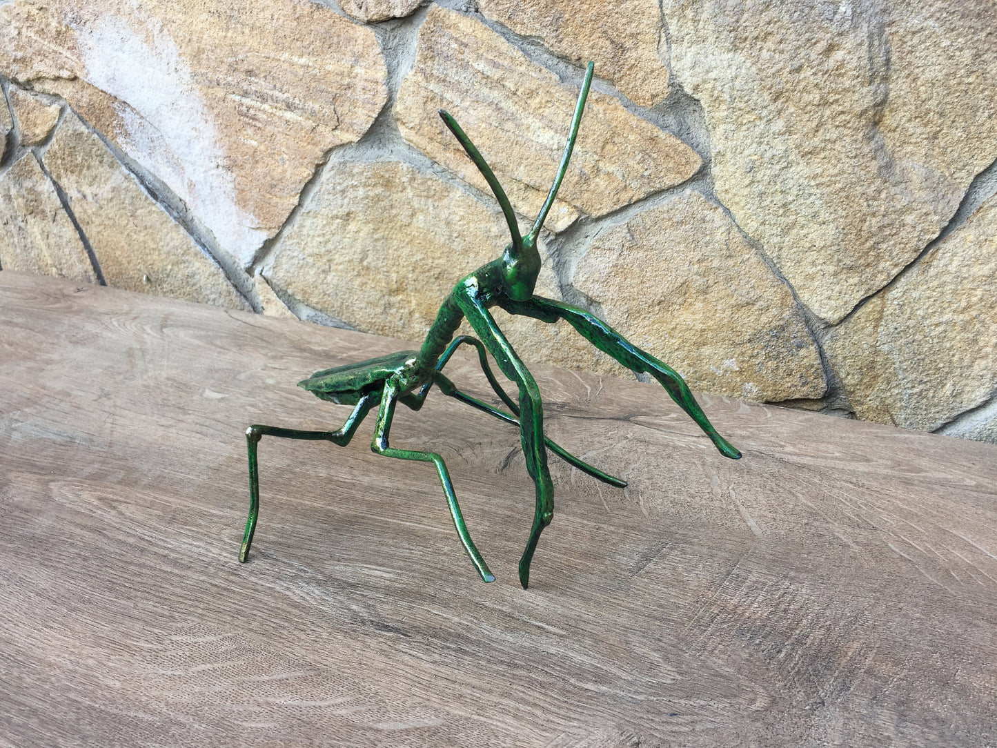 Hand forged mantis, mantis figurine, mantis sculpture, mantis charm, insect gifts,insect art,insect birthday party,insect charms,iron gift