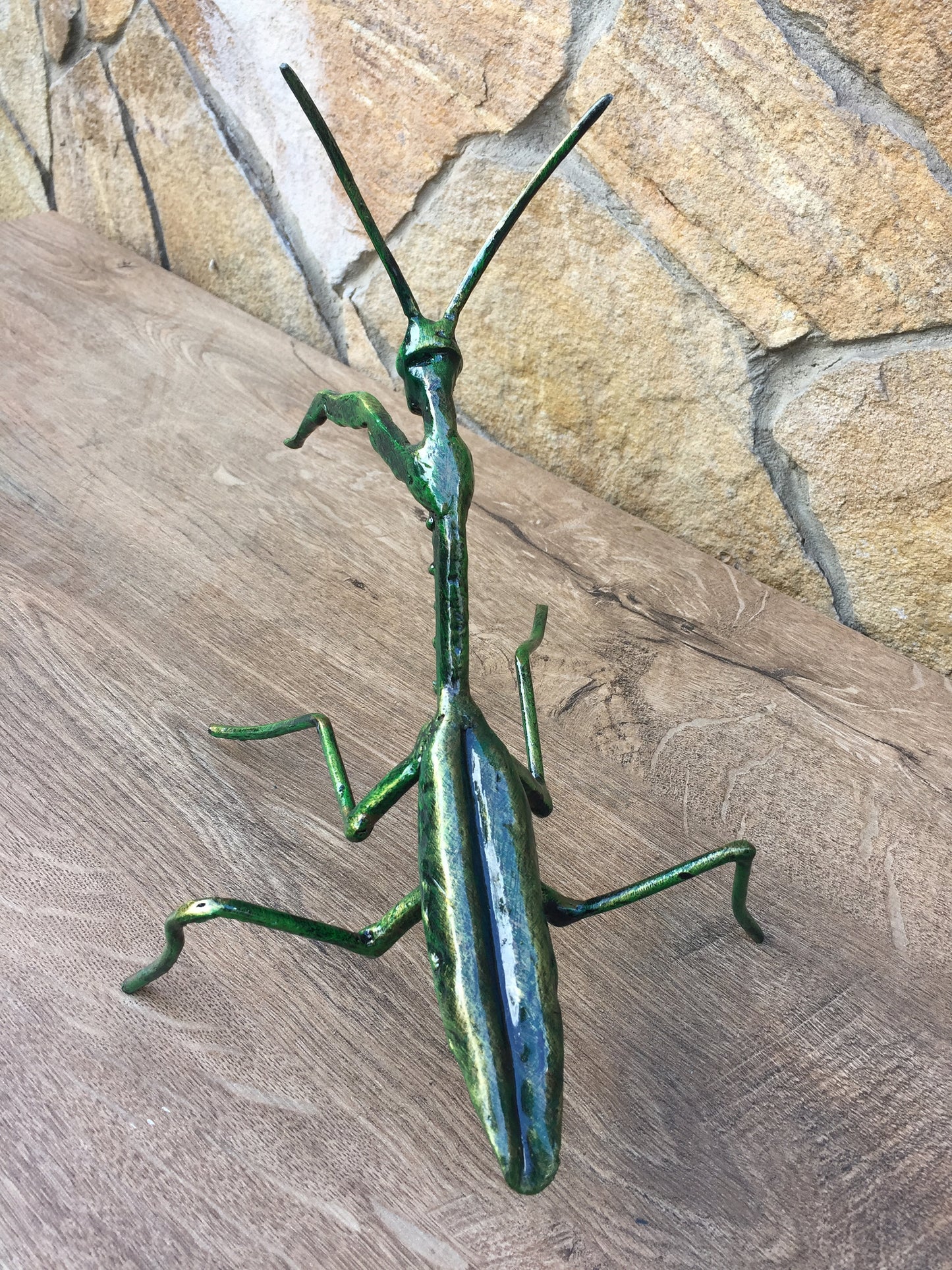 Hand forged mantis, mantis figurine, mantis sculpture, mantis charm, insect gifts,insect art,insect birthday party,insect charms,iron gift