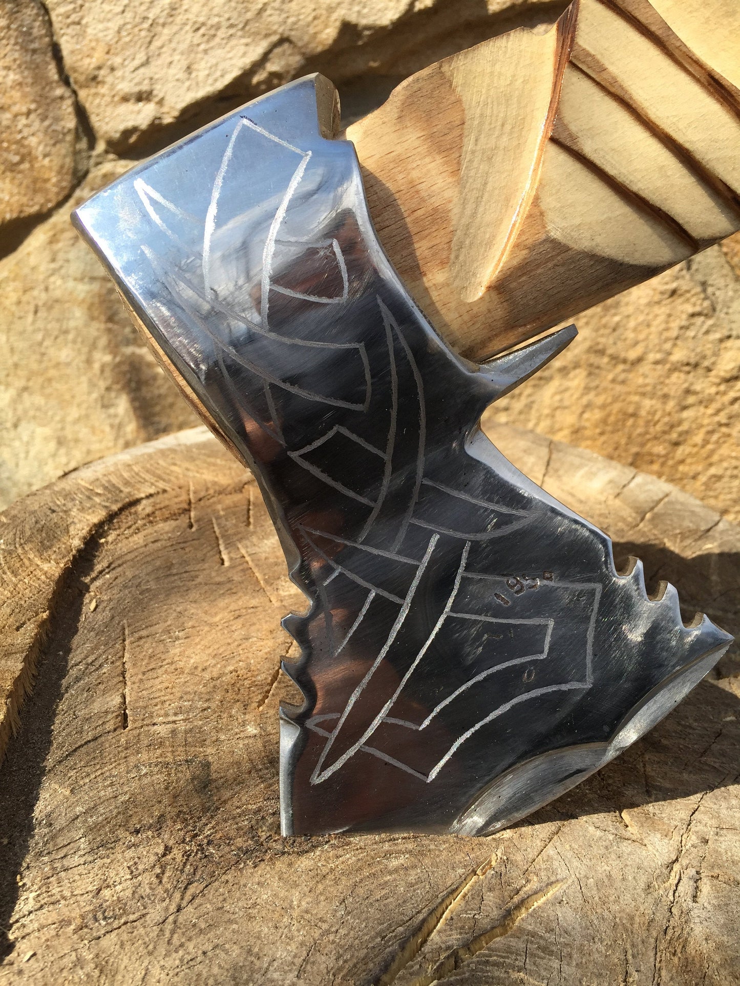 Viking axe, survival axe, tomahawk, the best present, etching steel, wood art, carving, chopping axe, viking hatched, viking, bearded axe