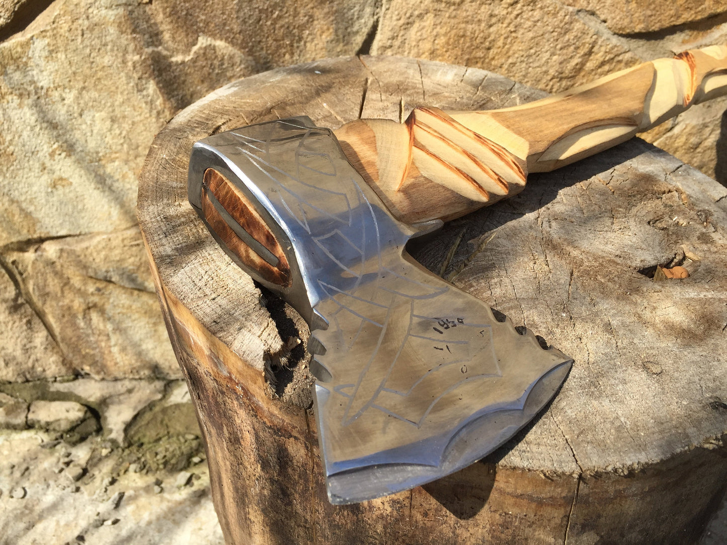 Viking axe, survival axe, tomahawk, the best present, etching steel, wood art, carving, chopping axe, viking hatched, viking, bearded axe