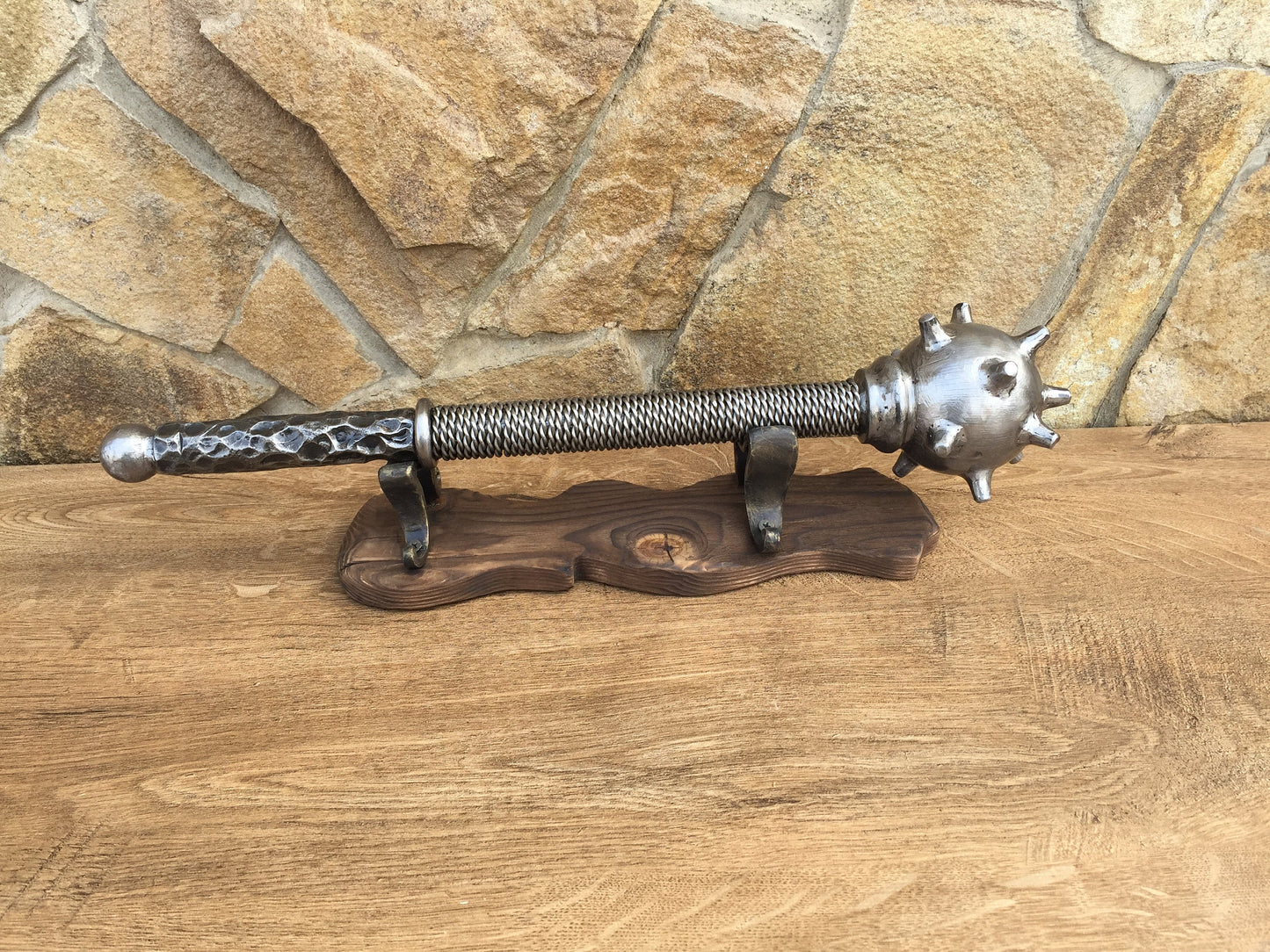 Hand forged mace, mace, war mace, flail, chain flail, medieval, knight, warrior, medieval weapon,war weapon,viking axe,mens gifts,iron gift