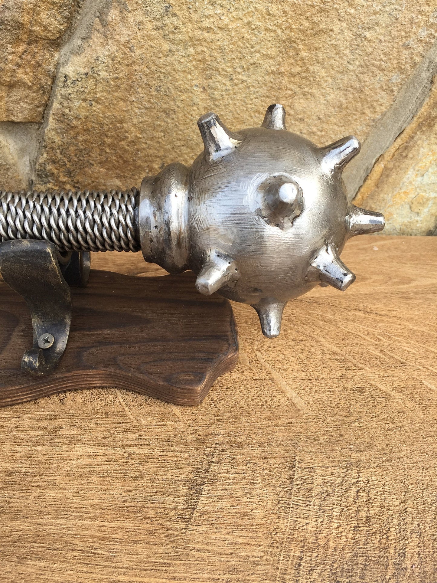 Hand forged mace, mace, war mace, flail, chain flail, medieval, knight, warrior, medieval weapon,war weapon,viking axe,mens gifts,iron gift