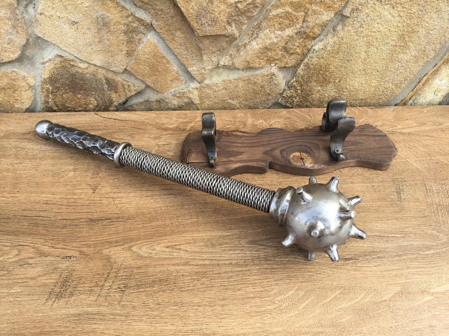 Hand forged mace, mace, war mace, flail, chain flail, medieval, knight, warrior, medieval weapon,war weapon,viking axe,mens gifts,iron gift