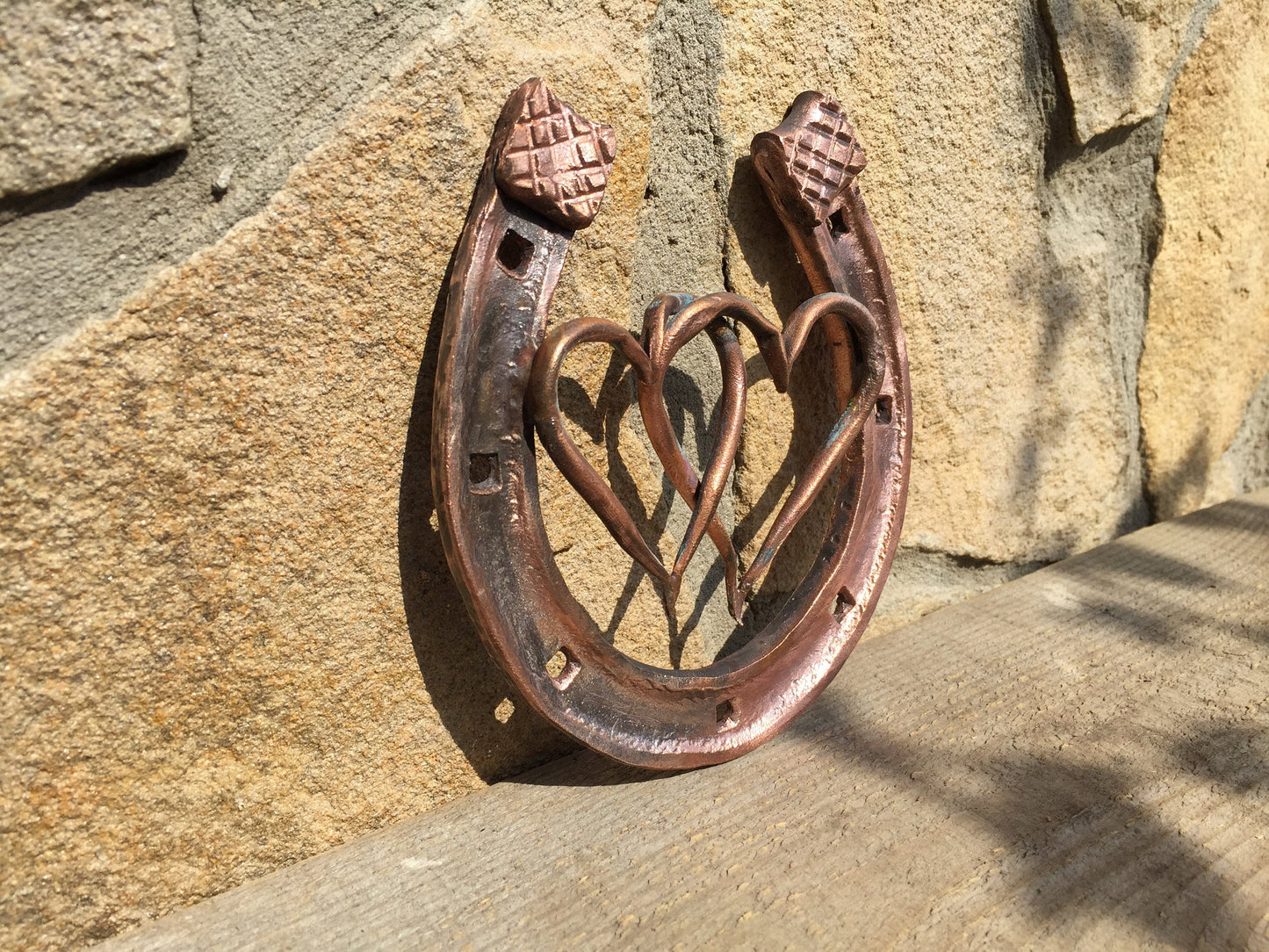 Copper horseshoe, copper gifts, 7 year gifts, 7th anniversary gift, engagement,love talisman,lucky horseshoe,copper anniversary,copper heart