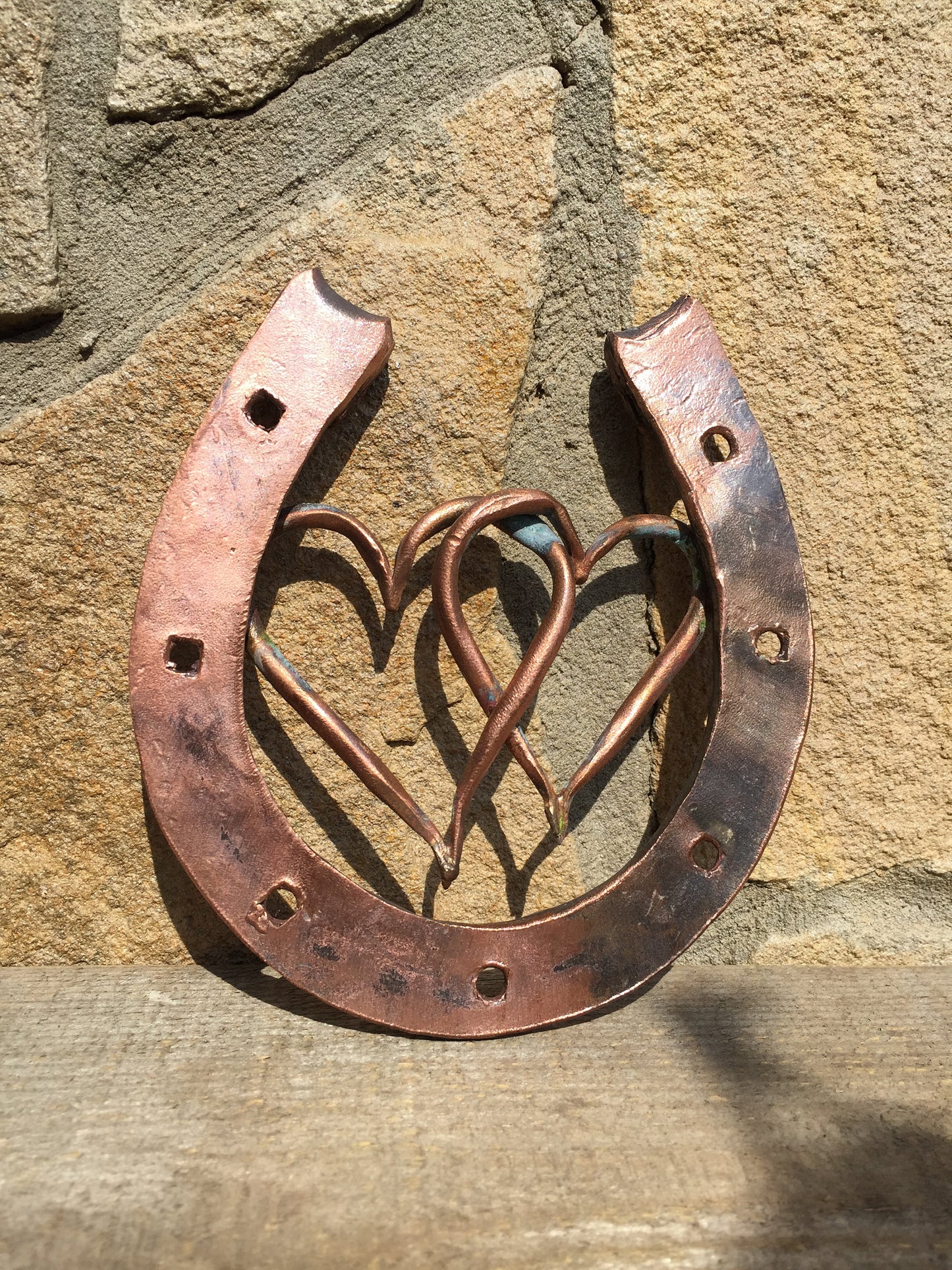 Engraved copper gift, copper horseshoe, horse shoe, copper gifts, 7 year gifts, 7th anniversary gift, copper anniversary gift, copper hearts