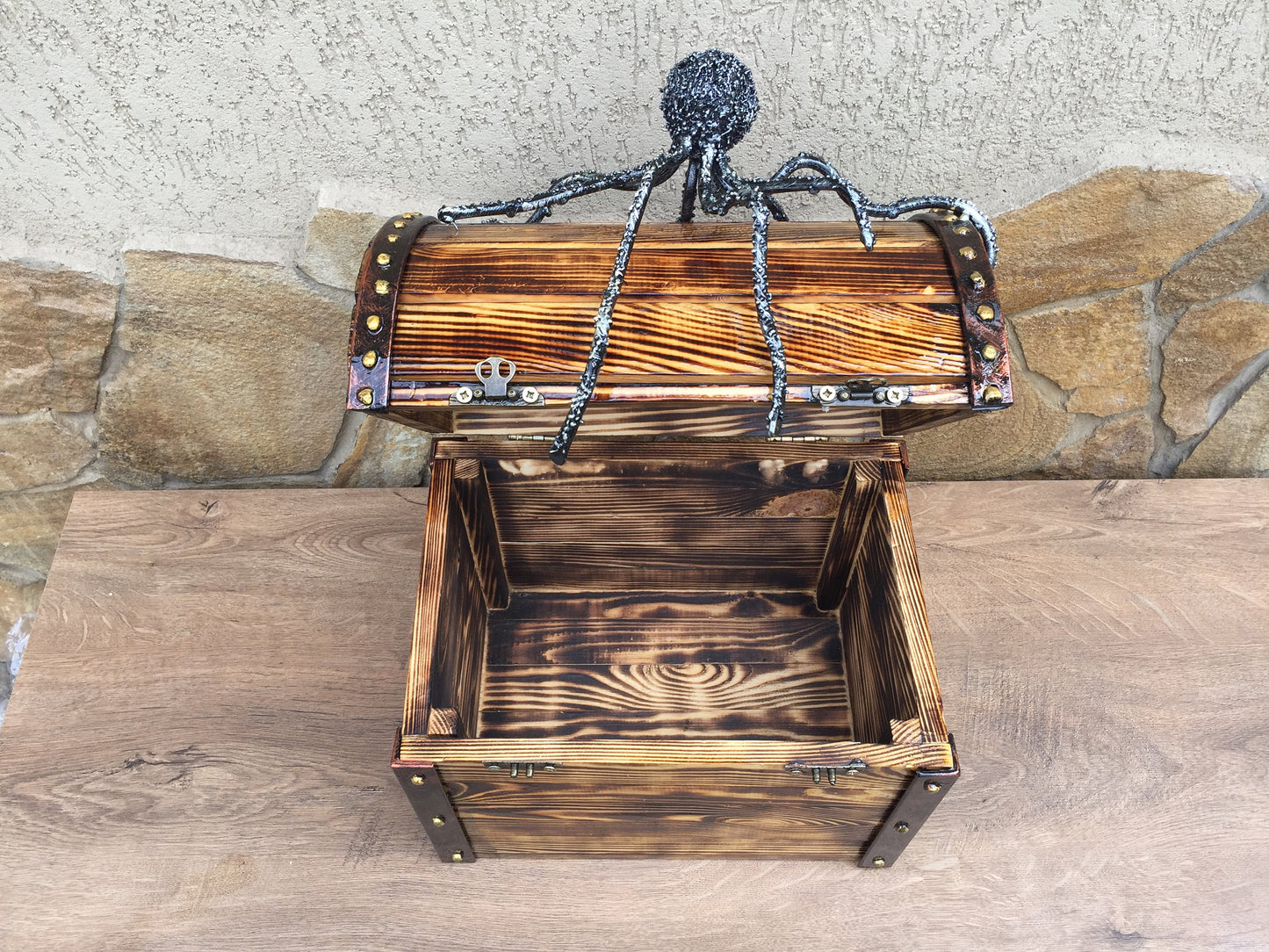 box for gift, box for cards, box gift, box gift friend, wooden gift,iron octopus,octopus gift,sea gift, ocean gifts,sailor gifts,octopus art