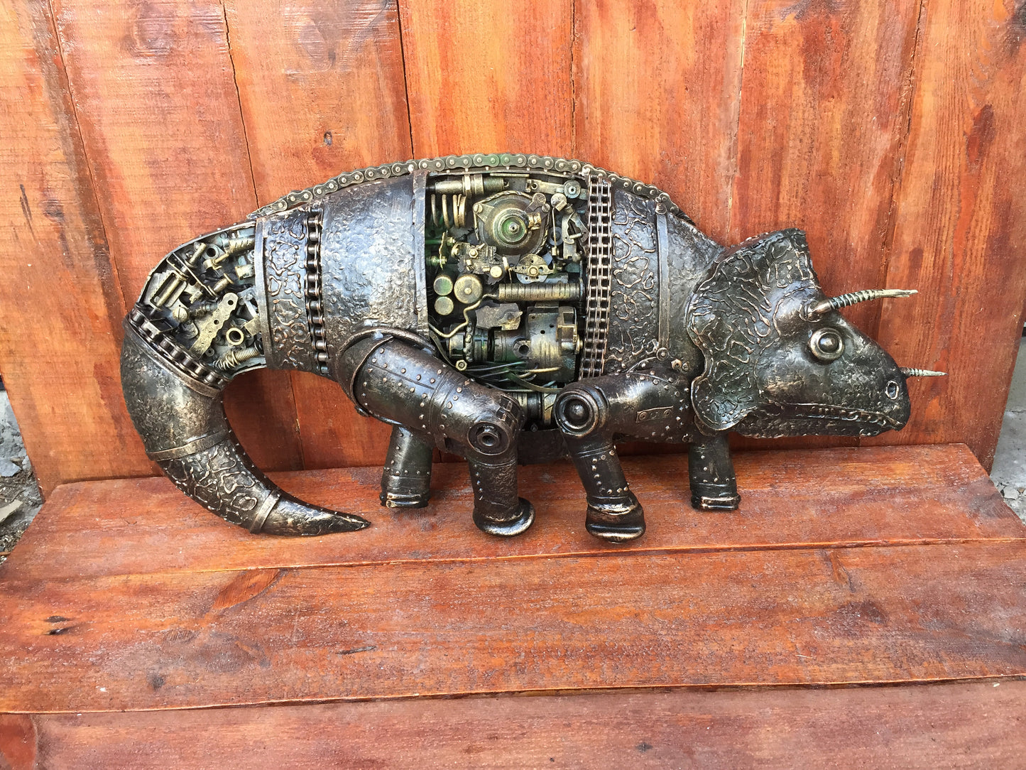 Steampunk dinosaur, steampunk home decor, steampunk yard art, steampunk industrial,dinosaur decor,dinosaur party,dinosaur art,dinosaur gifts