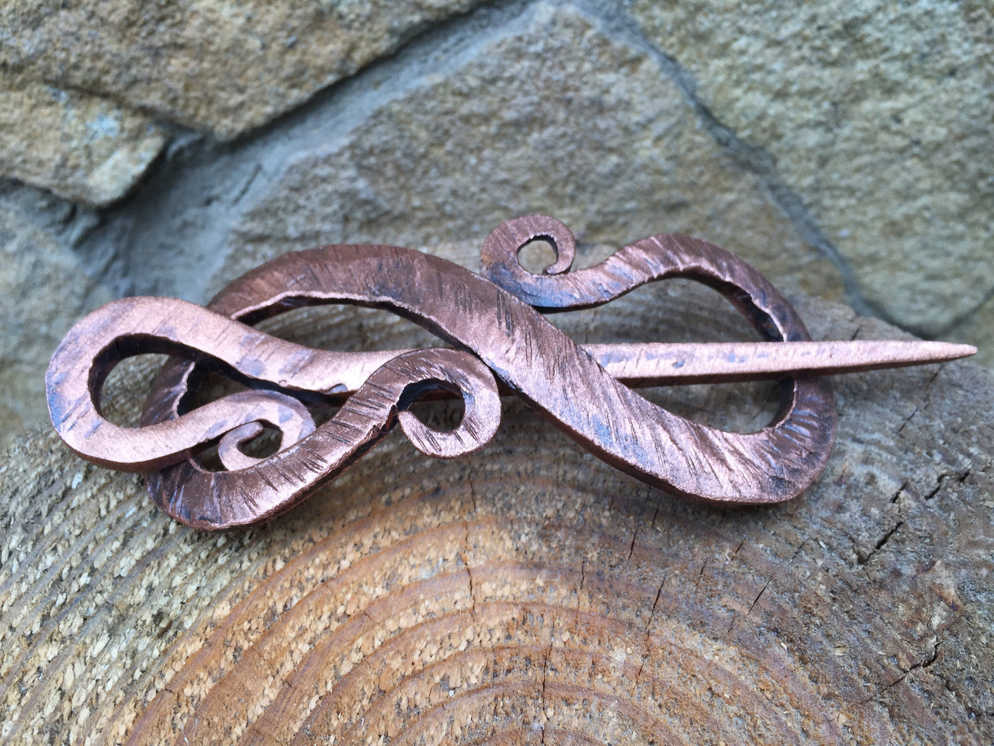 Copper hair pin, copper anniversary, hair clip, hair slide, hair barrette, bun holder, hair jewelry, bridal hair pin, hair stick,copper gift
