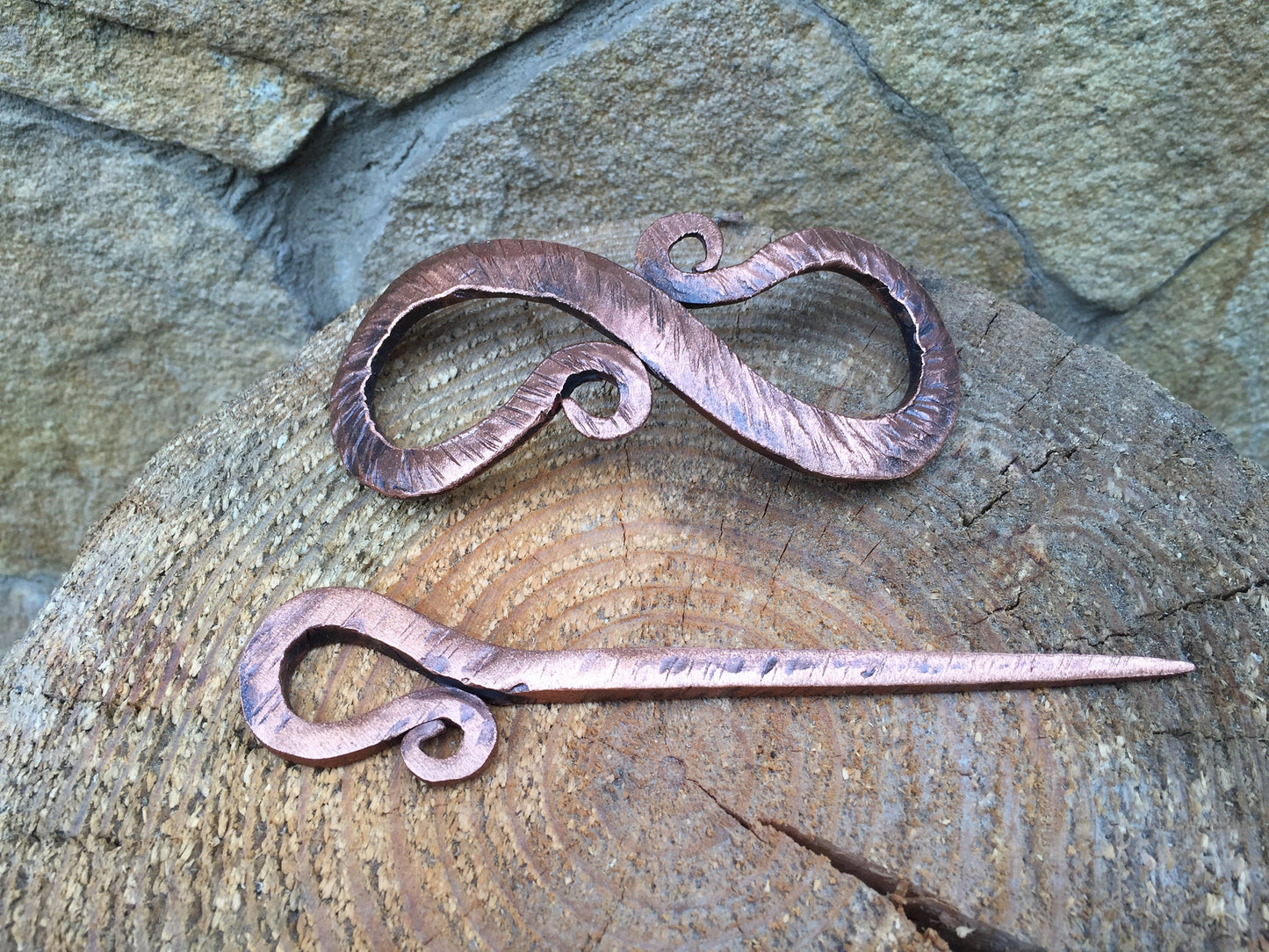 Copper hair pin, copper anniversary, hair clip, hair slide, hair barrette, bun holder, hair jewelry, bridal hair pin, hair stick,copper gift