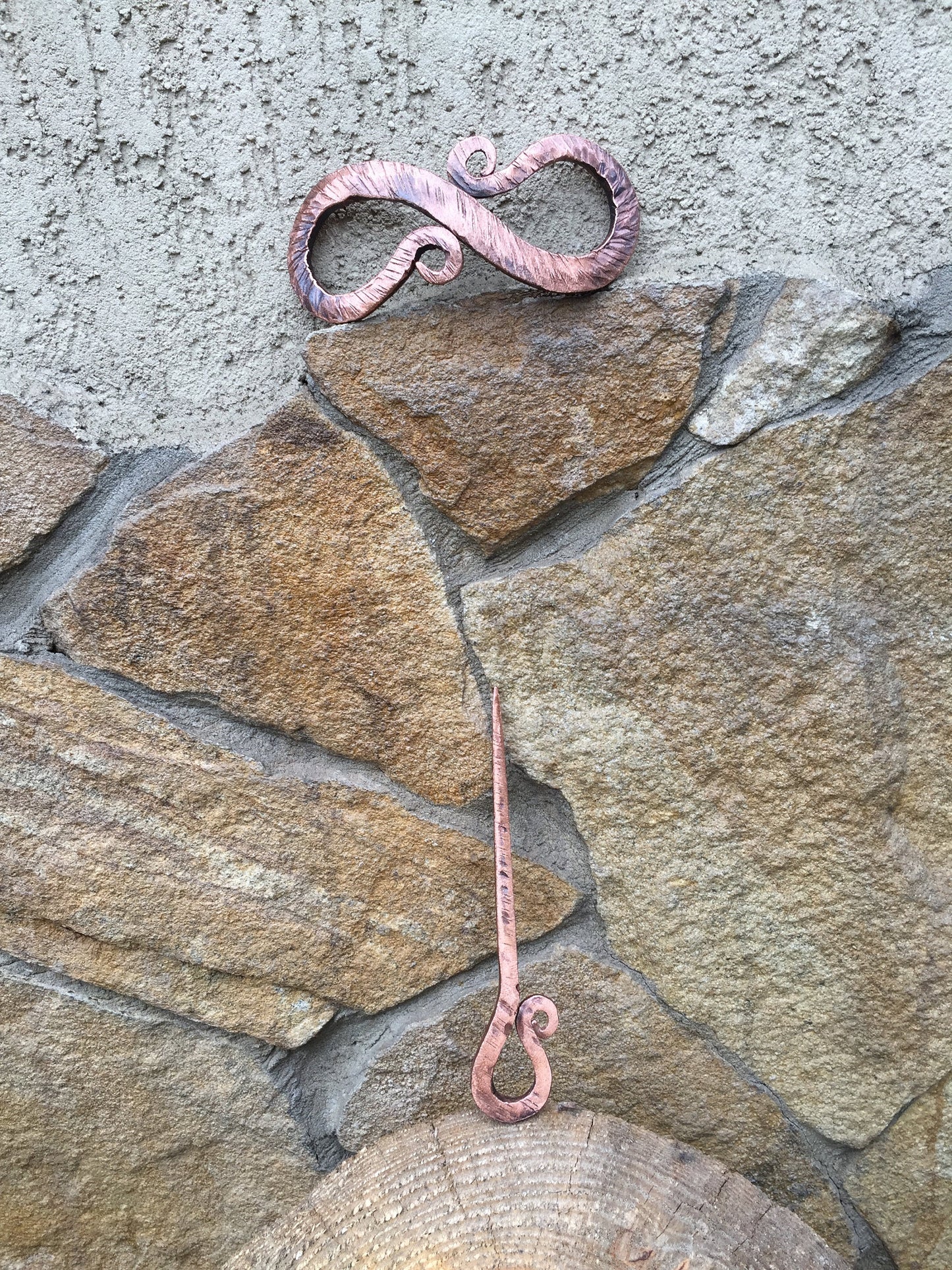 Copper hair pin, copper anniversary, hair clip, hair slide, hair barrette, bun holder, hair jewelry, bridal hair pin, hair stick,copper gift
