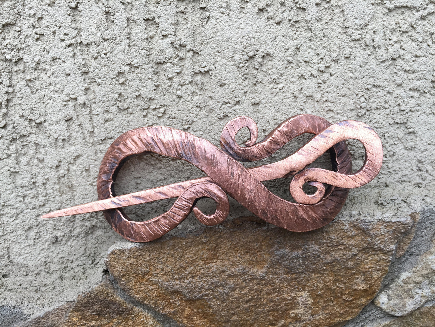 Copper hair pin, copper anniversary, hair clip, hair slide, hair barrette, bun holder, hair jewelry, bridal hair pin, hair stick,copper gift