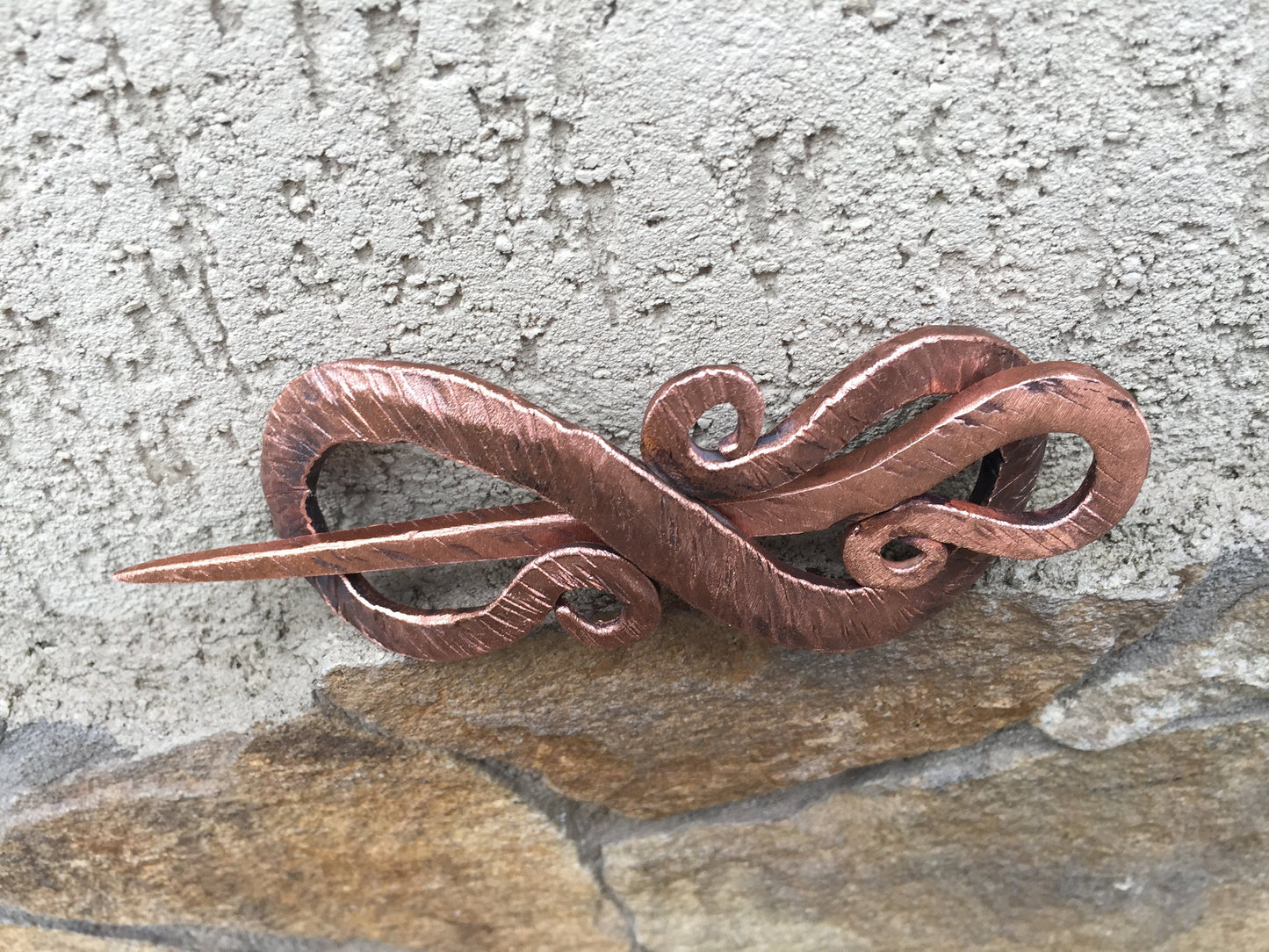 Copper hair pin, copper anniversary, hair clip, hair slide, hair barrette, bun holder, hair jewelry, bridal hair pin, hair stick,copper gift