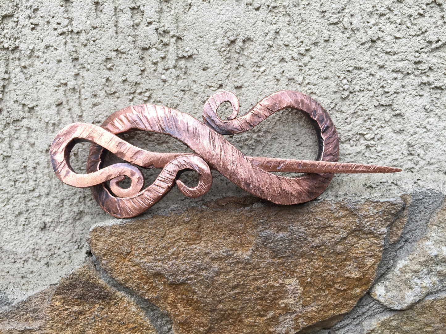 Copper hair pin, copper anniversary, hair clip, hair slide, hair barrette, bun holder, hair jewelry, bridal hair pin, hair stick,copper gift