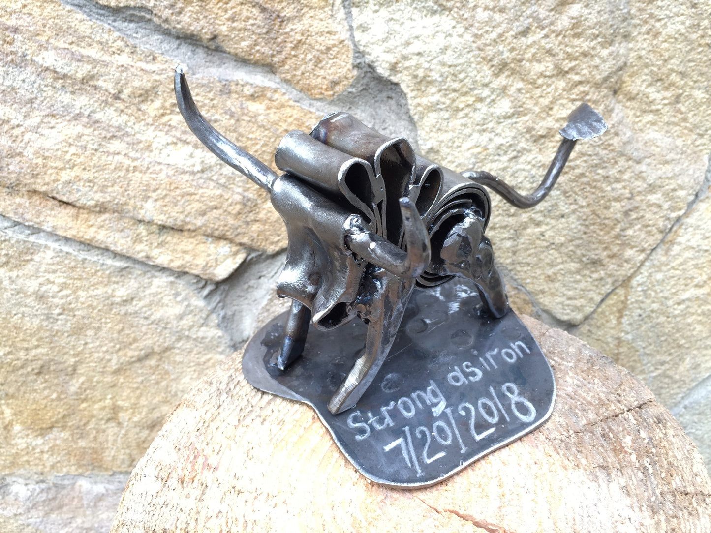 11th anniversary gift, steel anniversary gift for him, 11 year anniversary, steel scroll, partner, for him, for her, favours,love,steel bull